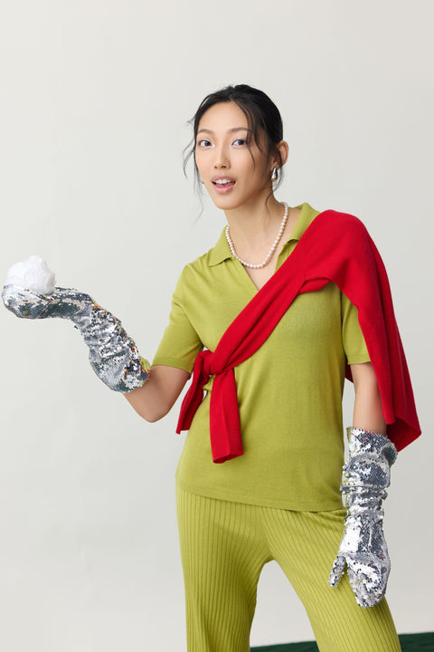 Cashmere-silkki Naisten Polo Paita, editorial-kuva