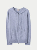 Women's Woman Zipper Hoodie with Smiley Pocket detail view on white background