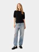 Women's Relaxed Cashmere Sweater - Gobi Cashmere #color_black