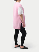 Over Bump Maternity Cashmere Knit Pants Black worn by model, side view on white background