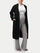 Women's Wide-Leg Knitted Maternity Cashmere Pants Dawn Blue worn by model, front view on white background