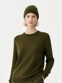 Cashmere Hat & Sweater Set in Capulet Olive