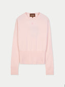 Women's Peach Blush Cashmere Cinched-Waist Sweater detail view on white background