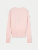 Women's Peach Blush Cashmere Cinched-Waist Sweater detail view on white background