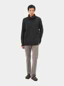 Men's Cashmere Turtleneck Charcoal worn by model, front view on white background