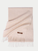 Organic Colour Cashmere Woven Scarf Beige - Gobi Cashmere