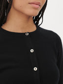 Essential Cashmere Crewneck Cardigan #color_black