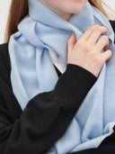 Cashmere Fringed Scarf Light Blue - Gobi Cashmere
