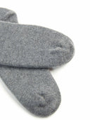 Unisex Cashmere Rib Knit Bed Socks Dim Gray detail view on white background