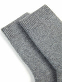 Unisex Cashmere Rib Knit Bed Socks Dim Gray detail view on white background