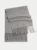 Cashmere Fringed Scarf Vapor Blue  detail view on white background