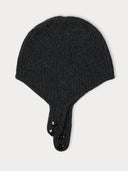 Unisex Cashmere Knitted Aviator Cap Charcoal - Gobi Cashmere