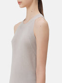 Light gray ribbed cashmere tank top on a white background #light_taupe