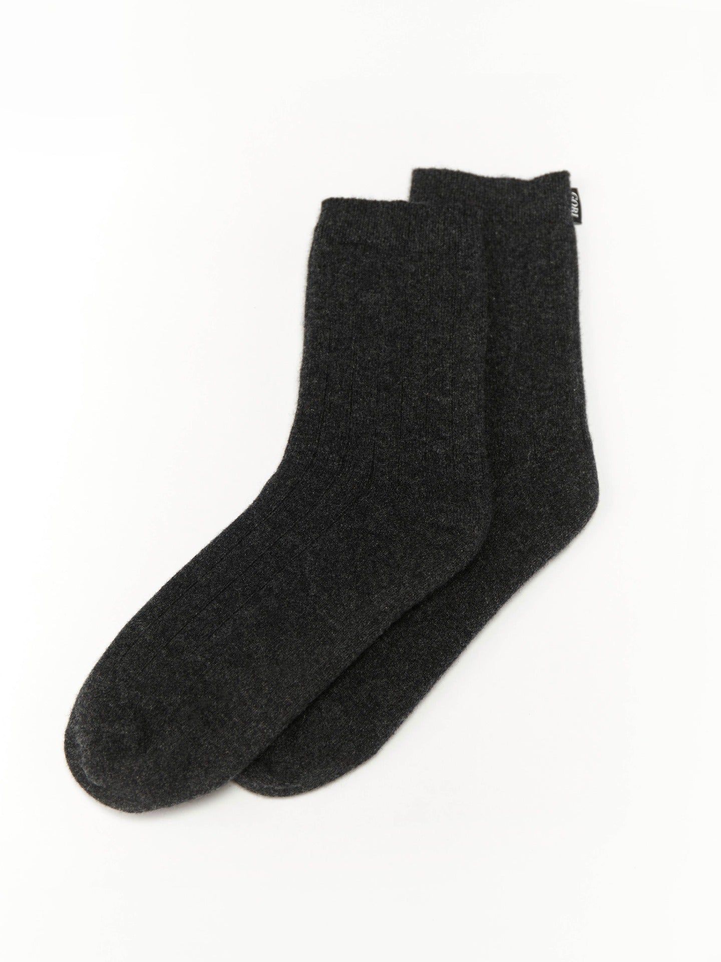 Rippenstrick-Socken Holzkohle - Gobi Cashmere