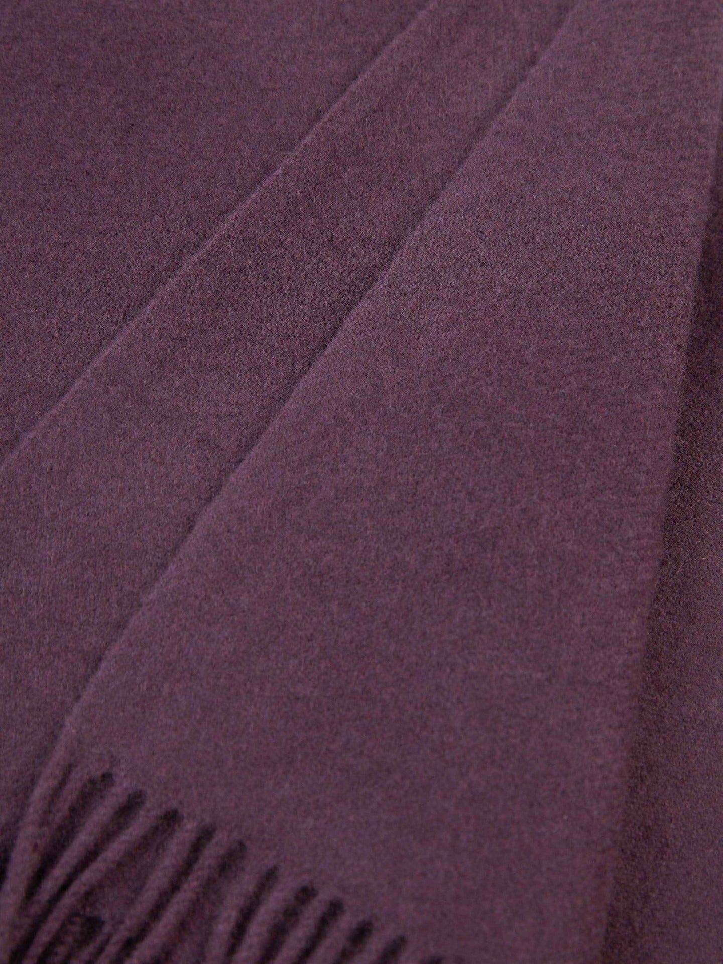 Unisex Kaschmir Mittelgroße Decke Mit Fransen Black Plum - Gobi Cashmere