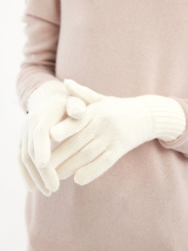 Damen Kaschmir Handschuhe gebrochenes weiß - Gobi Cashmere