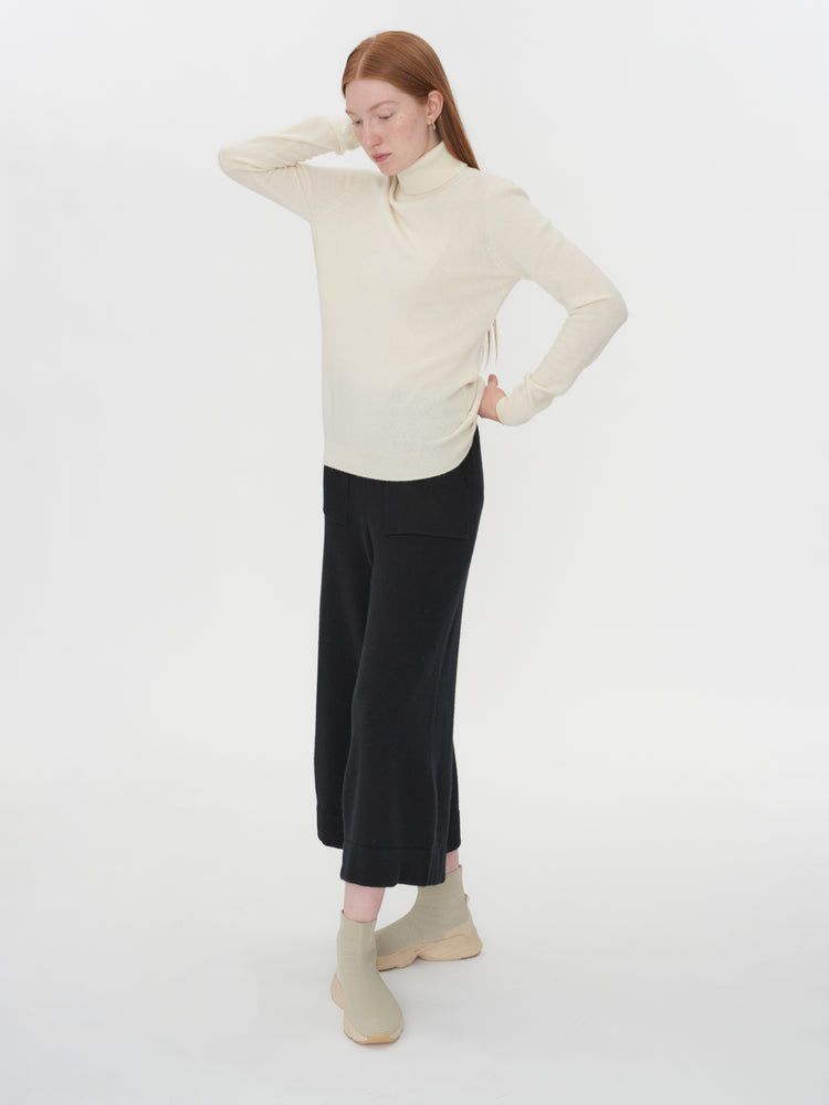 Damen Kaschmir Basic Rollkragenpullover Marshmallow - Gobi Cashmere