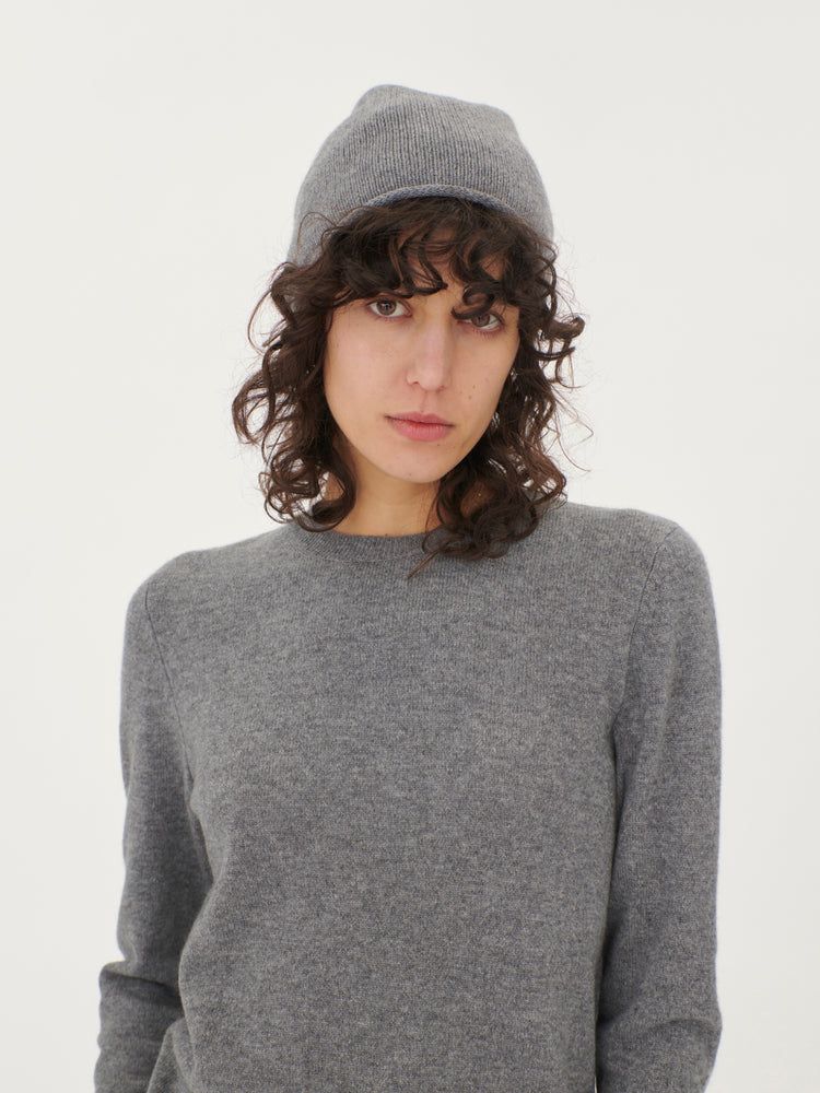 Damen Kaschmir 99€ Set aus Pullover und Mütze Dunkelgrau - Gobi Cashmere