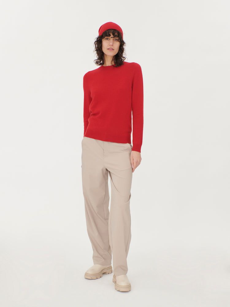 Damen Kaschmir 99€ Set aus Pullover und Mütze Rot - Gobi Cashmere