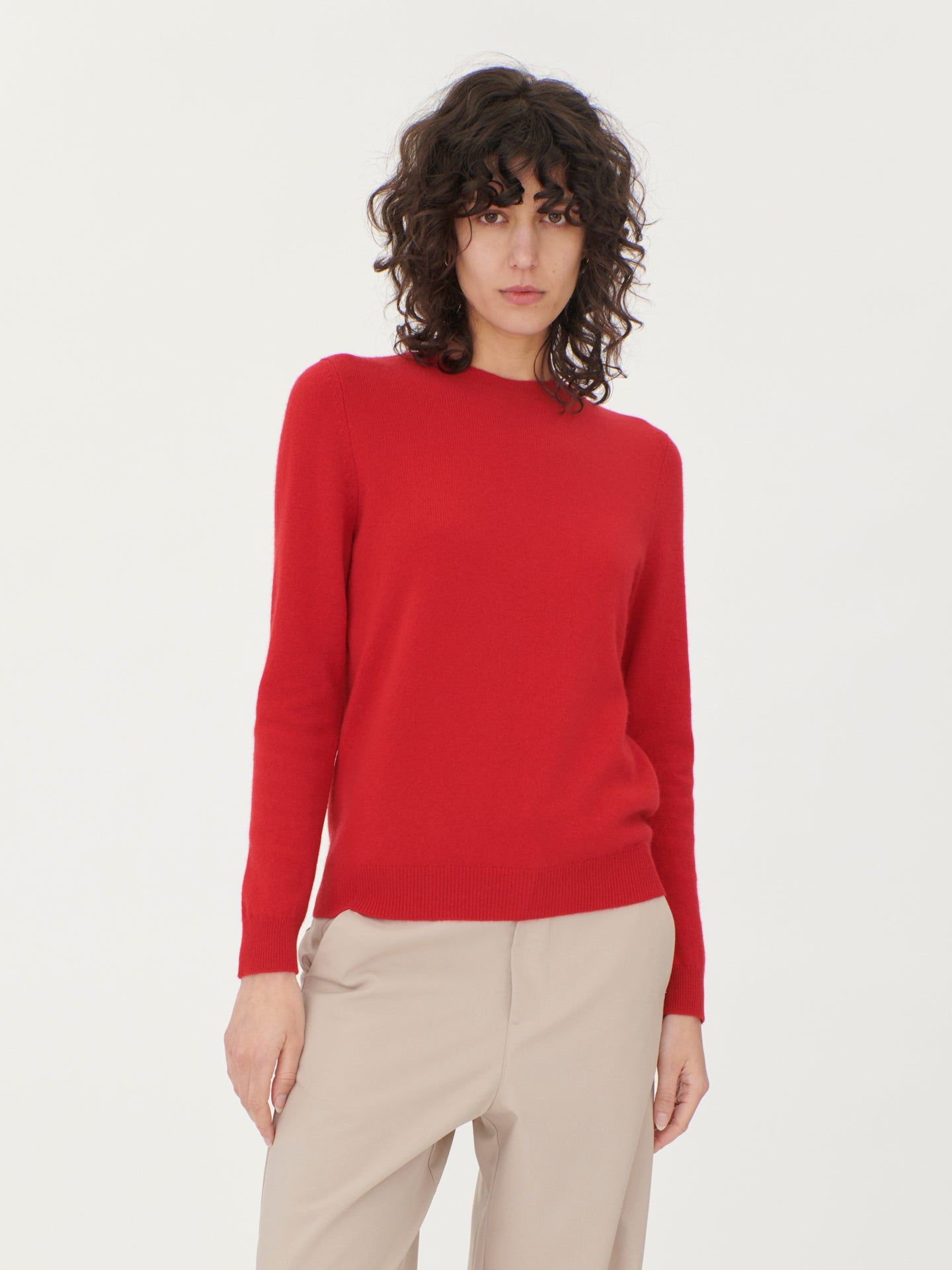 Damen Kaschmir 99€ Set aus Pullover und Mütze Rot - Gobi Cashmere