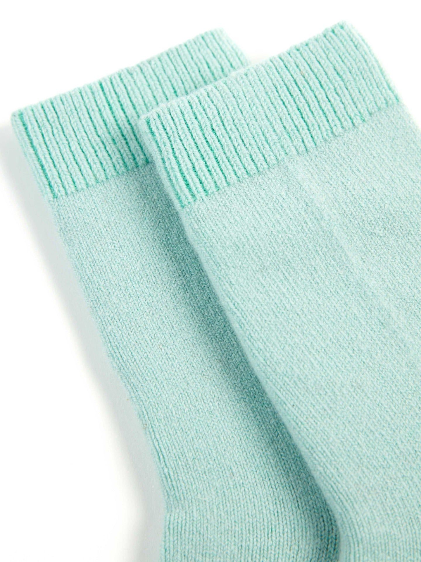 Unisex Kaschmir Trimmstrick-Socken Whisper Blau - Gobi Cashmere