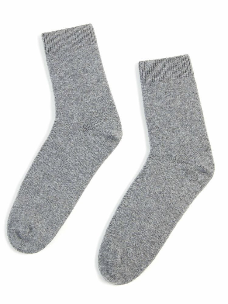 Unisex Kaschmir Trimmstrick-Socken Dim Gray - Gobi Cashmere
