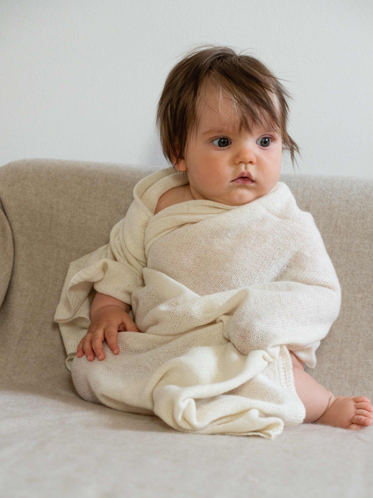 Kaschmir Jersey Baby-Decke Gebrochenes Weiß - Gobi Cashmere