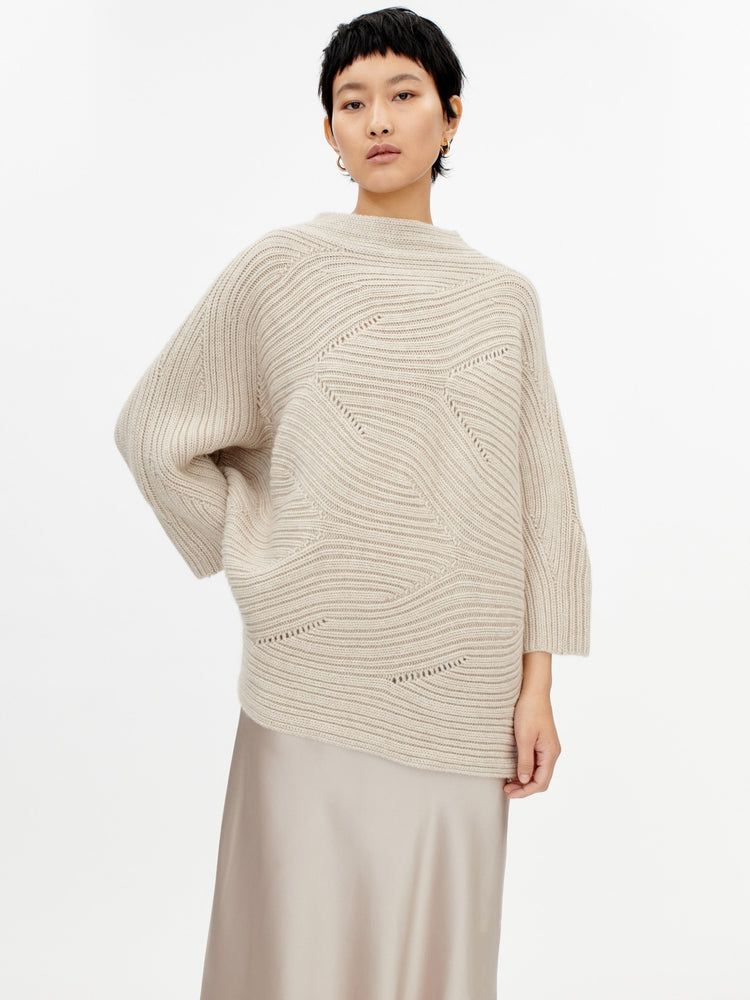 Pull à col montant Taupe - Gobi Cashmere