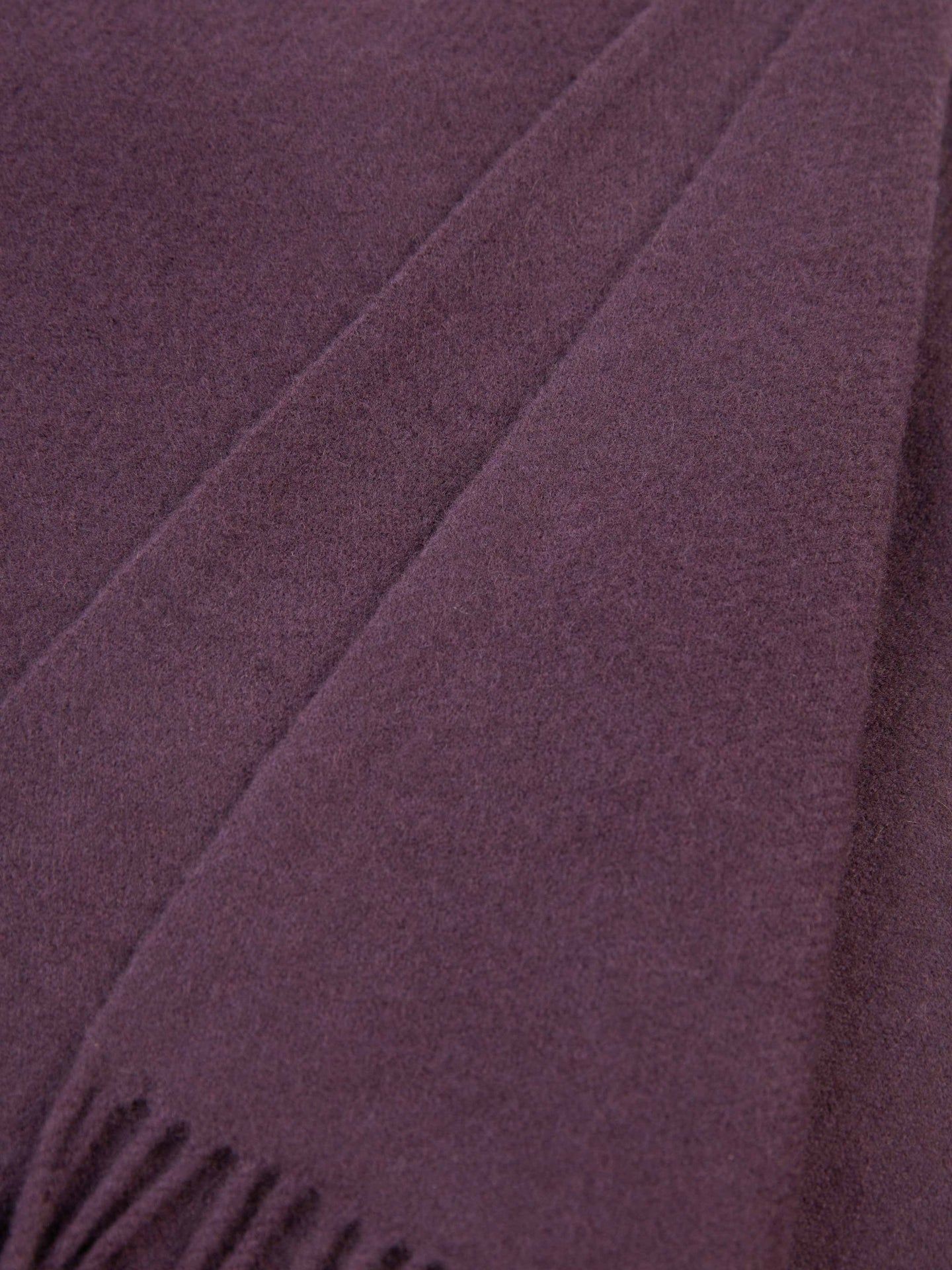 Couverture moyenne avec frange en cachemire Prune noire - Gobi Cashmere