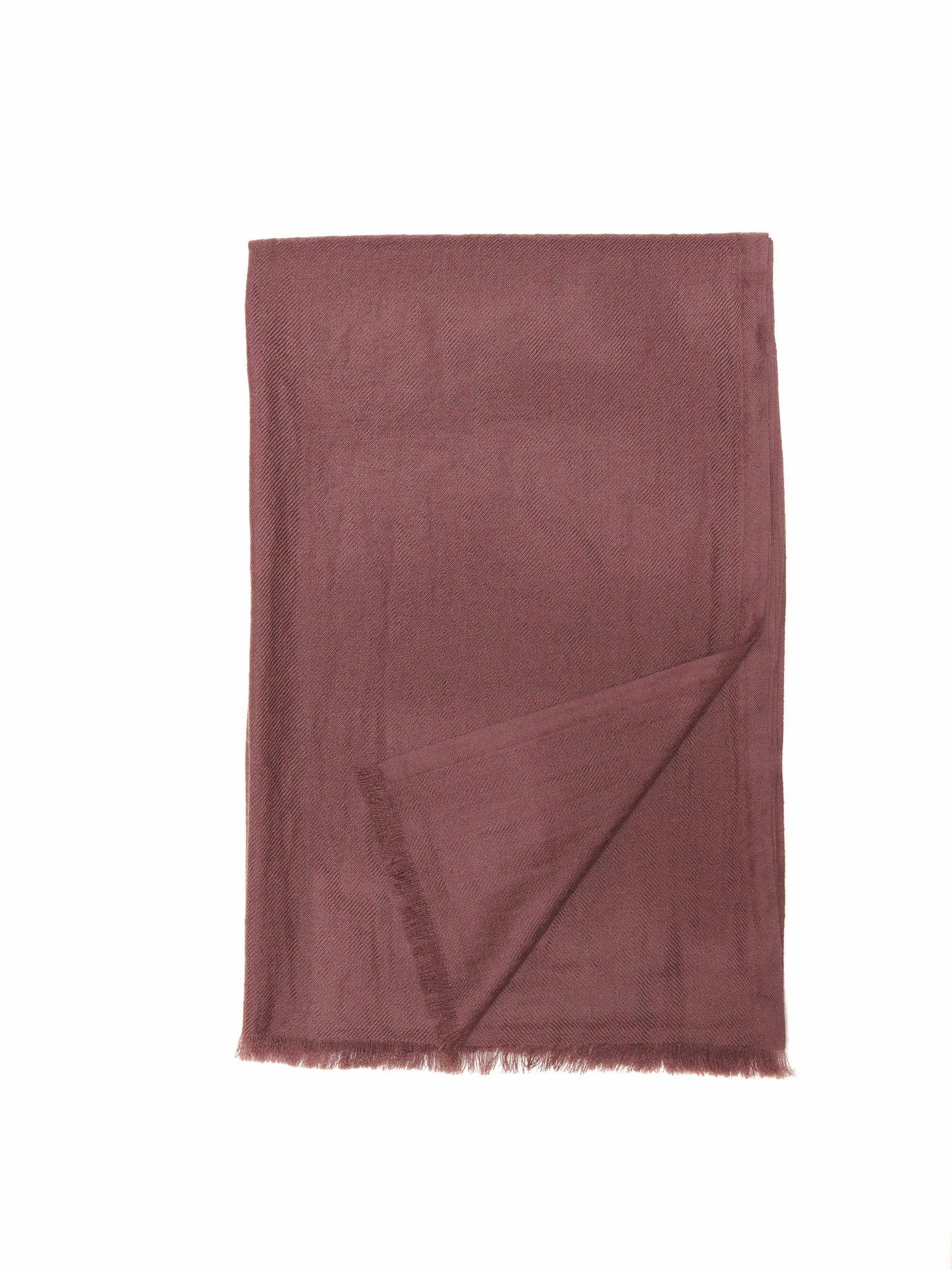 Écharpe tissée avec bords contrastant unisex Rose - Gobi Cashmere