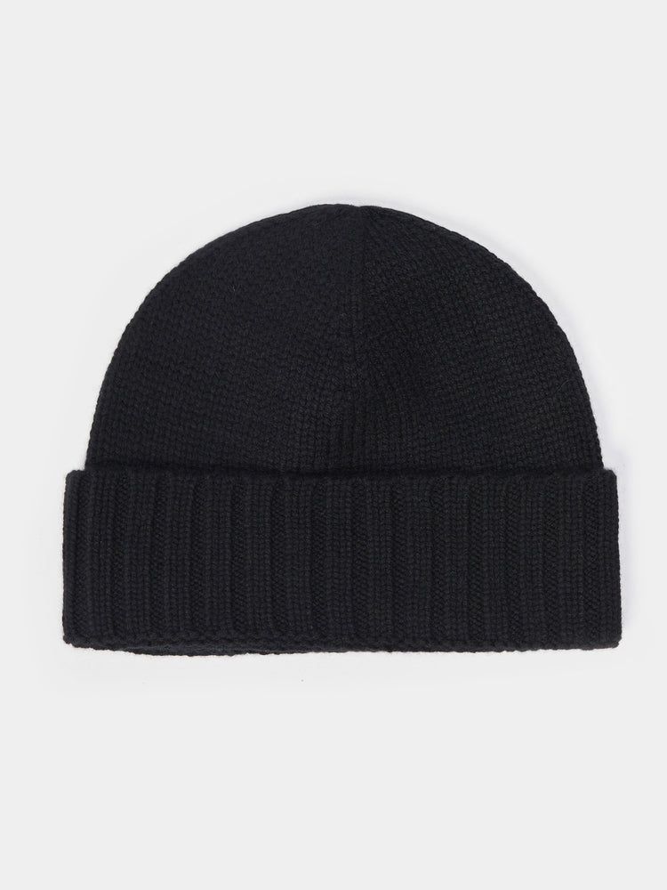 Unisex Cashmere Rib Knit Hat Black - Gobi Cashmere
