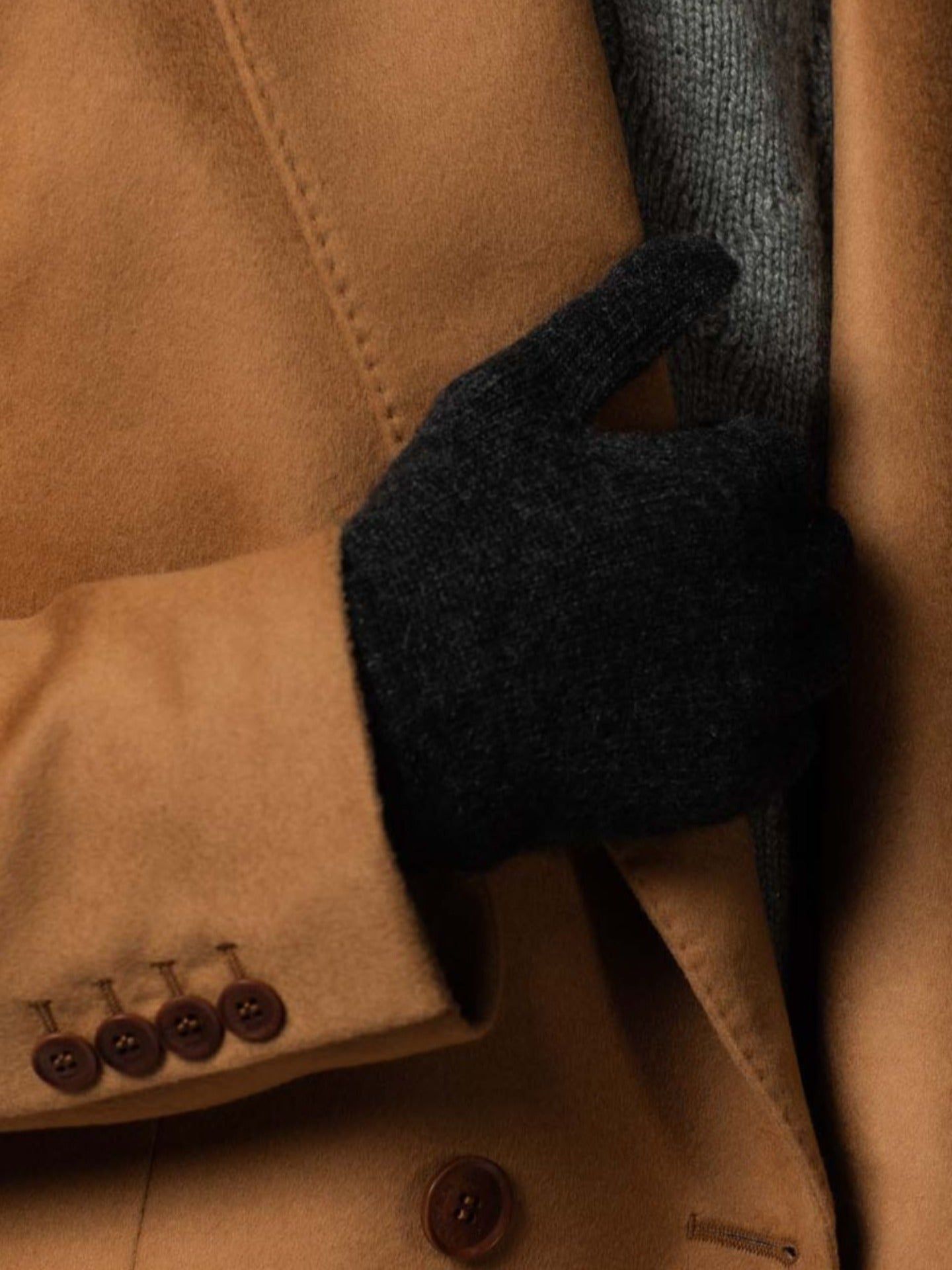 Men's Cashmere Gloves Charcoal -  Gobi Cashmere