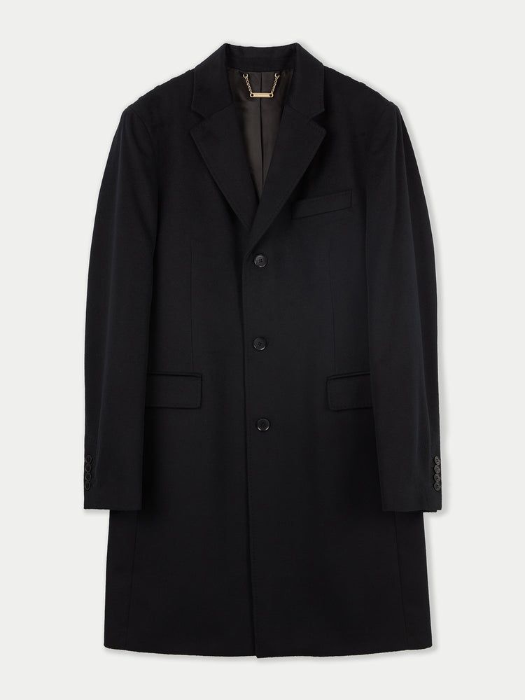 Men's Cashmere Classic Lapel Coat Black - Gobi Cashmere