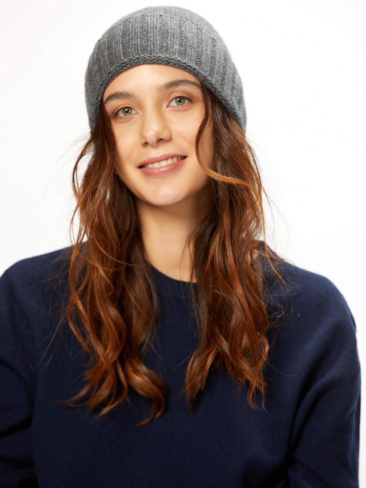 Women's Cashmere Rib Knit Hat Dim Gray - Gobi Cashmere