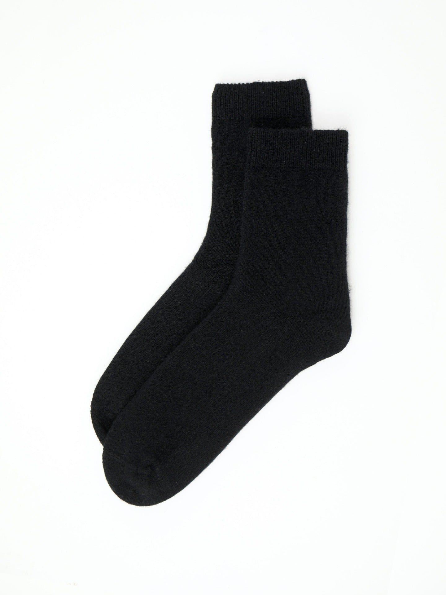 Women's Cashmere Trim Knit Socks Black - Gobi Cashmere