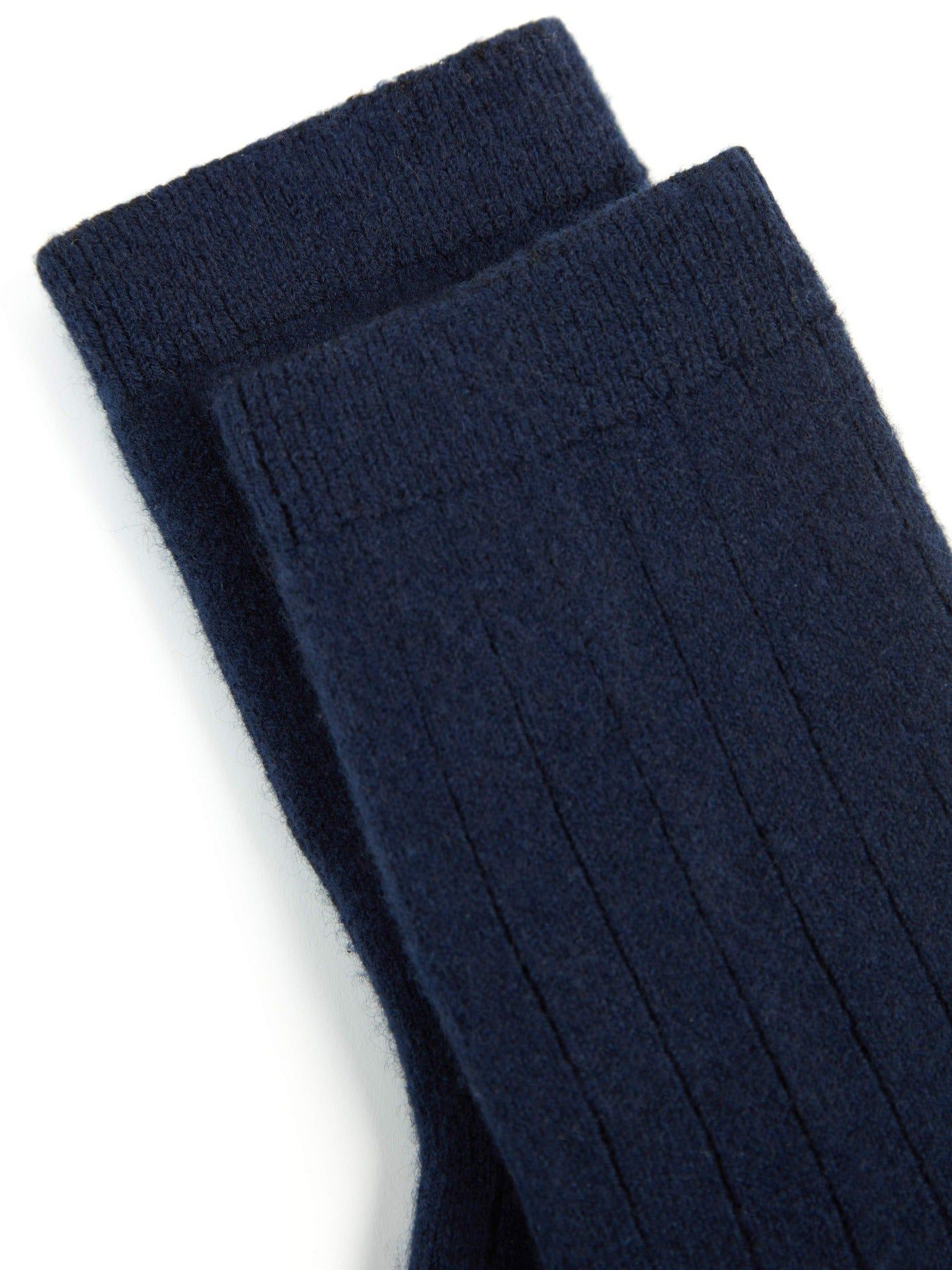 Unisex Cashmere Rib Knit Socks Navy - Gobi Cashmere