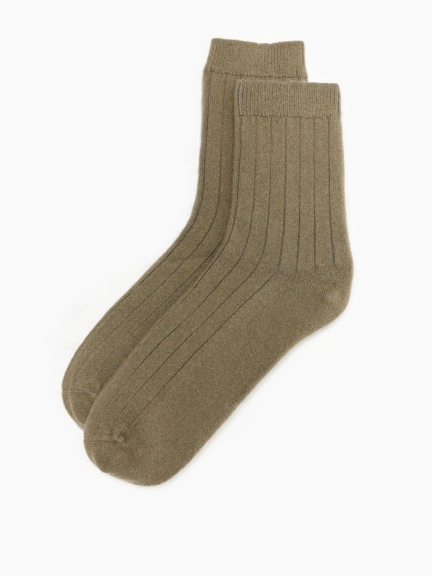 Men's Cashmere Rib Knit  Socks Laurel Oak - Gobi Cashmere