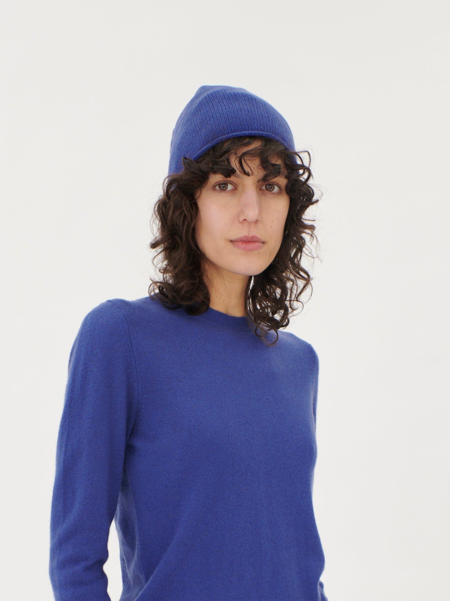 Women's Cashmere €99 Hat & Sweater Set Twilight Blue - Gobi Cashmere