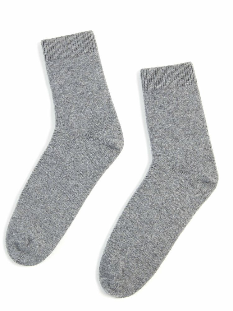Women's Cashmere Trim Knit Socks Dim Gray - Gobi Cashmere