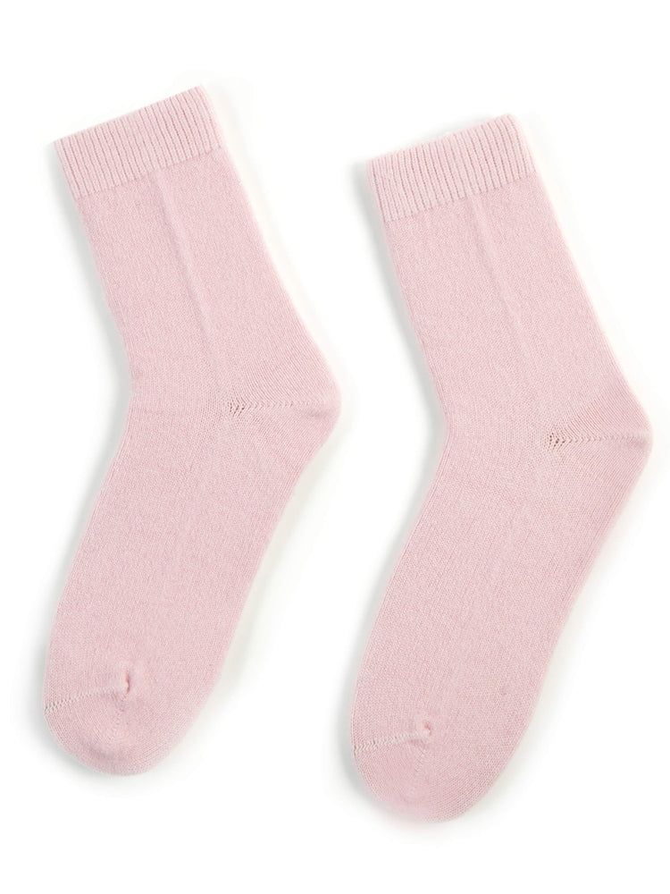 Women's Cashmere Trim Knit Socks Almond Blossom - Gobi Cashmere