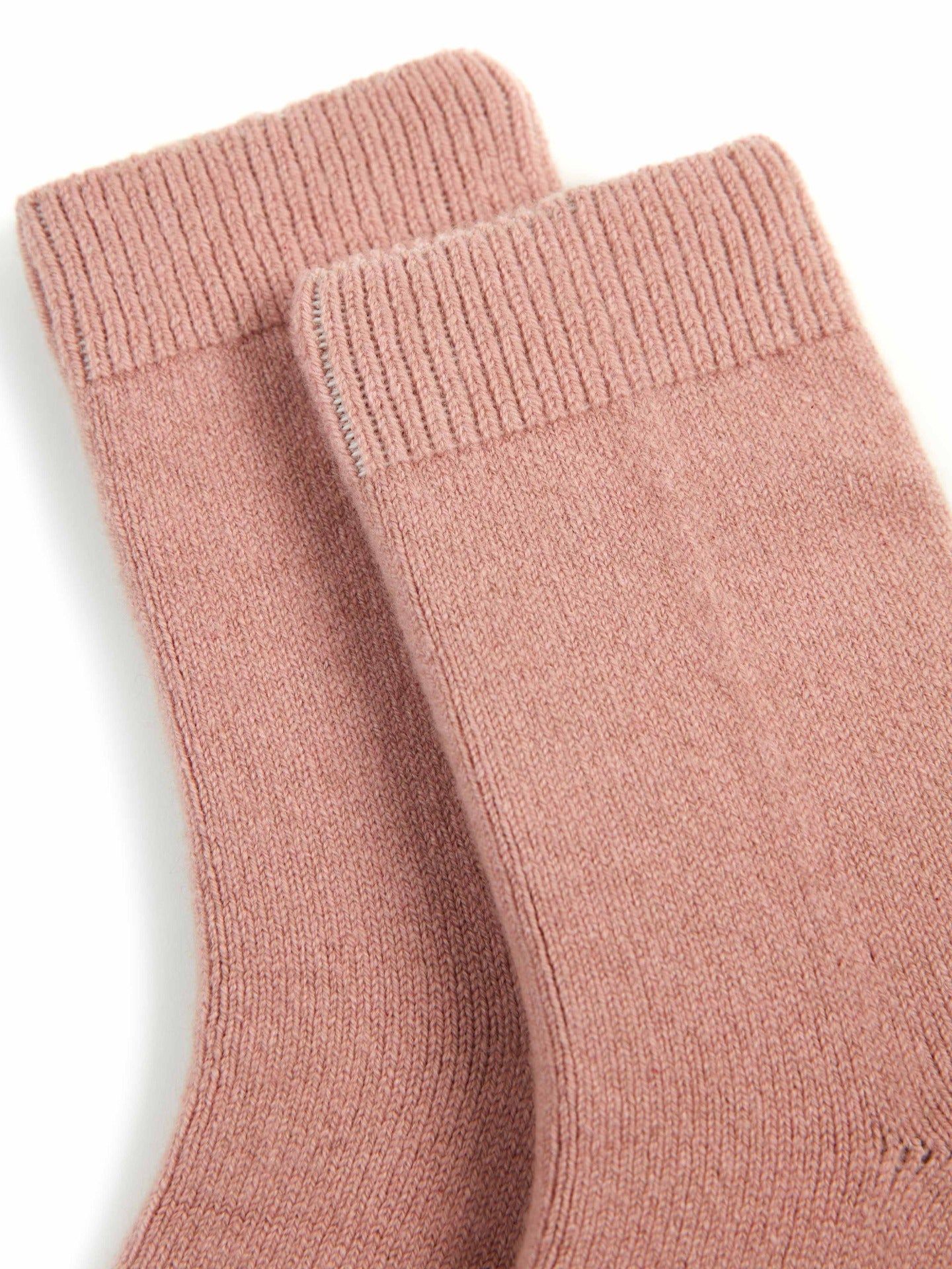 Women's Trim Knit Socks Ash Rose - Gobi Cashmere