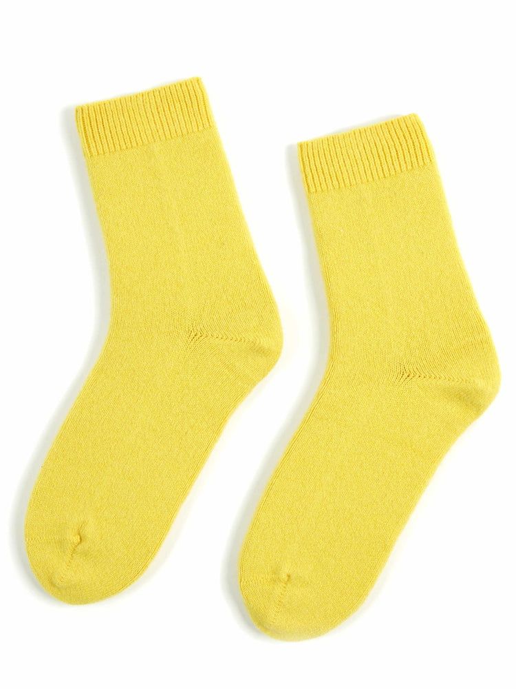 Women's Trim Knit Socks Citronelle - Gobi Cashmere