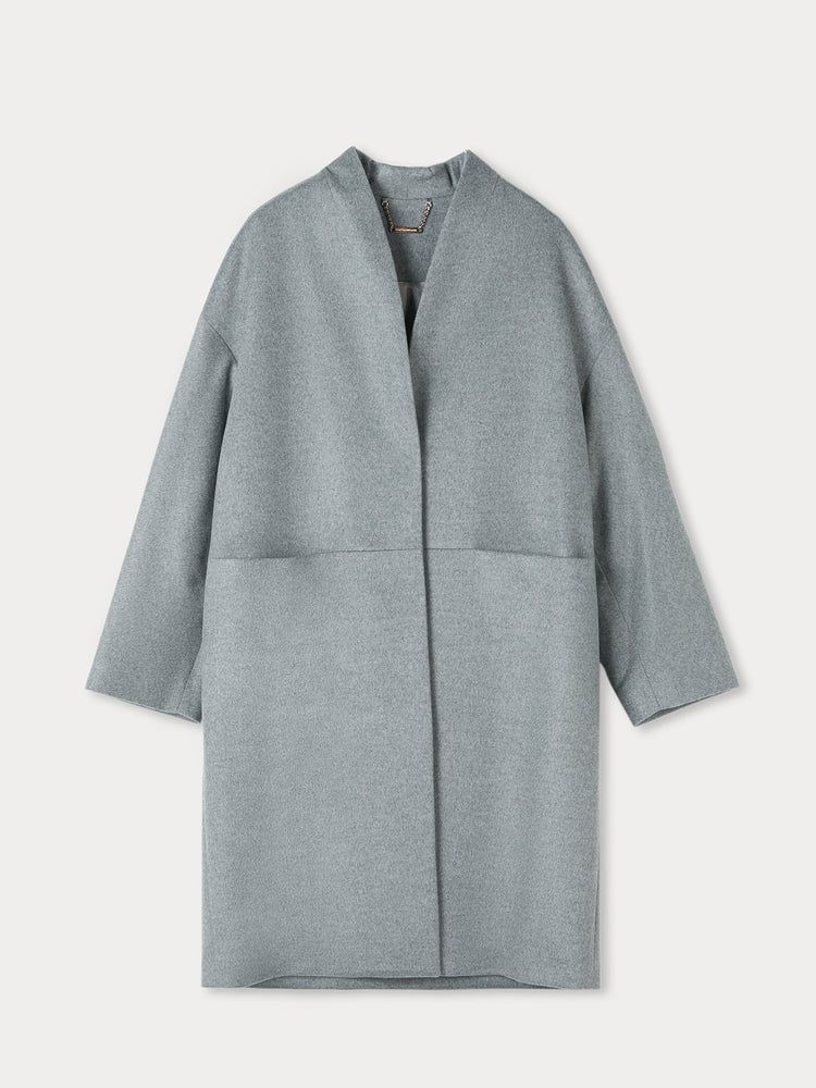 Women's Cashmere Stand Collar Coat Dim Gray - Gobi Cashmere