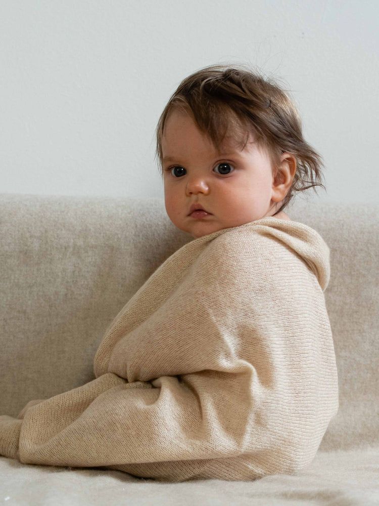 Cashmere Jersey Baby Blanket Taupe - Gobi Cashmere