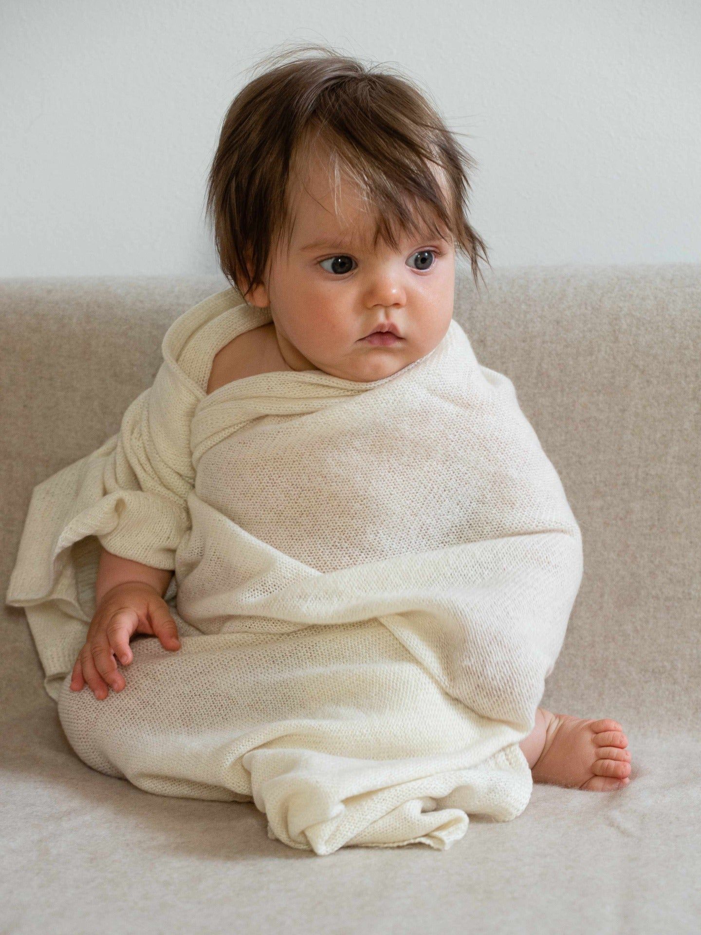 Cashmere Jersey Baby Blanket White - Gobi Cashmere