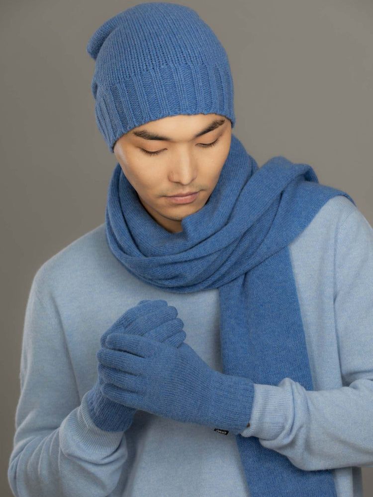 Men's Cashmere Gloves Blue -  Gobi Cashmere