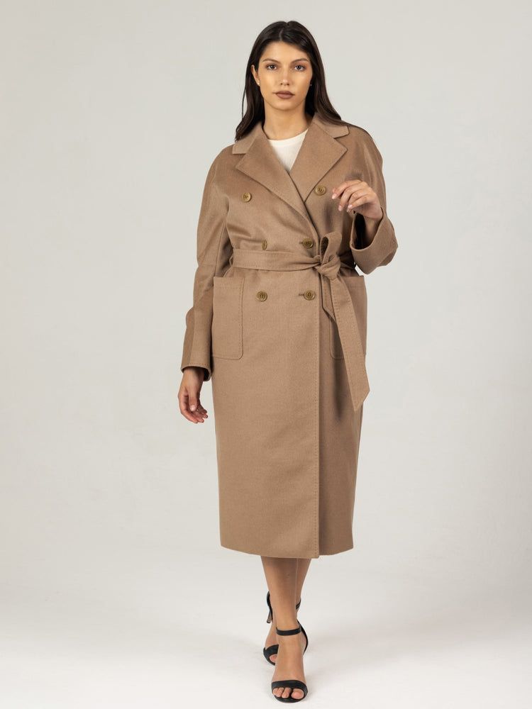 Women's Cashmere Double-Breasted Long Coat Roebuck - Gobi Cashmere