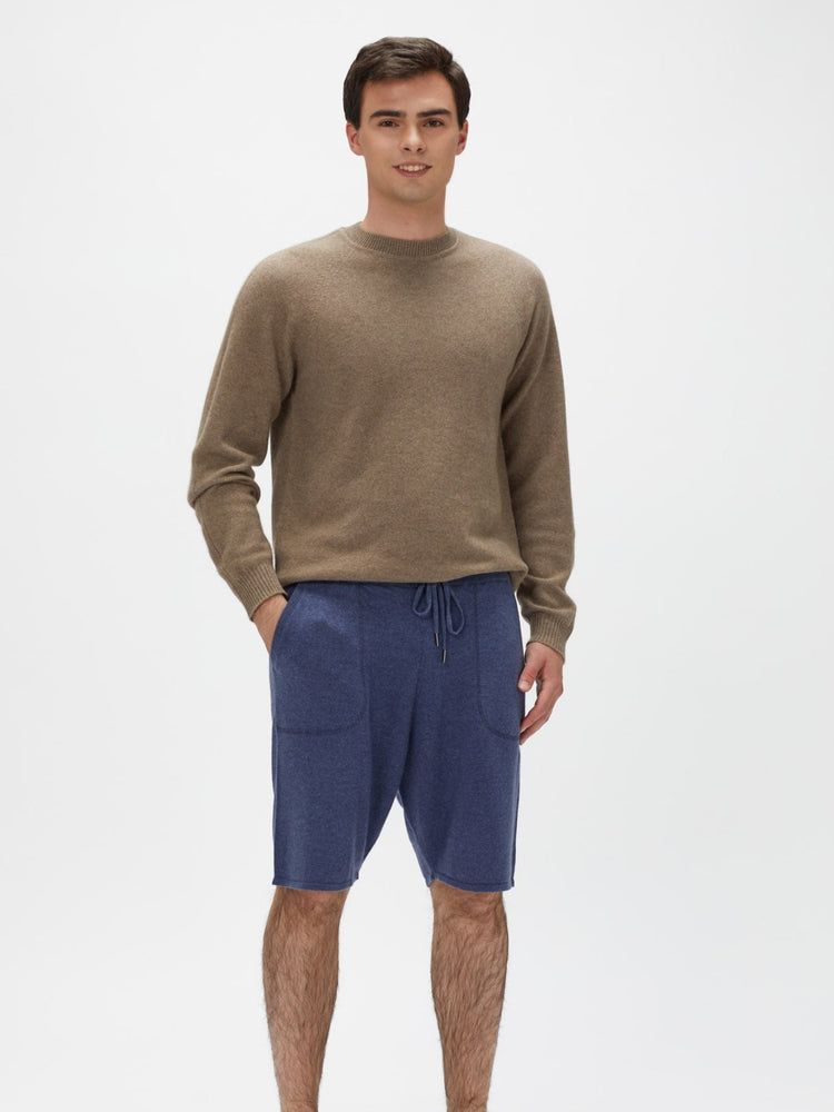 Men's  Cashmere Shorts Crown Blue - Gobi Cashmere
