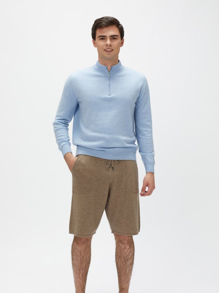 Men's Cashmere  Shorts Beige - Gobi Cashmere