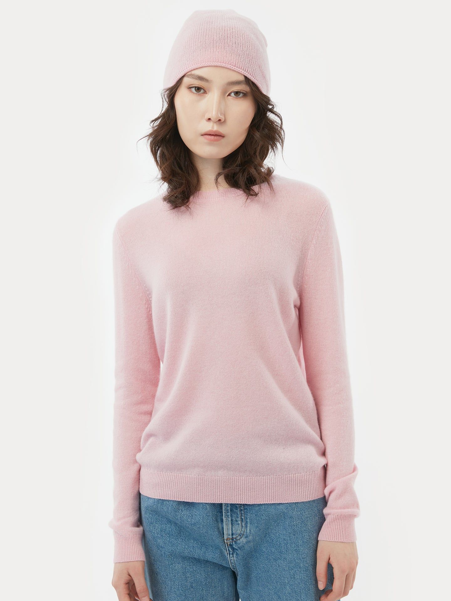 Women' Cashmere $99 Hat & Sweater Almond Blossom - Gobi Cashmere